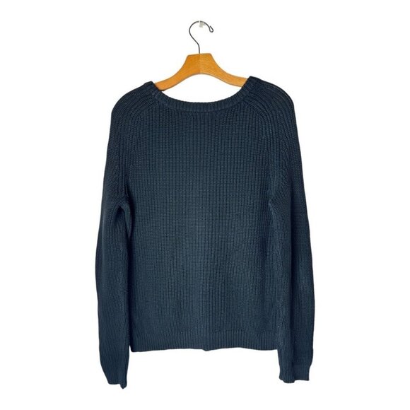 Oak‎ + Fort Sweater Women XS Washed Black Ribbed Knit Cotton Crew Neck Pullover - Picture 2 of 9